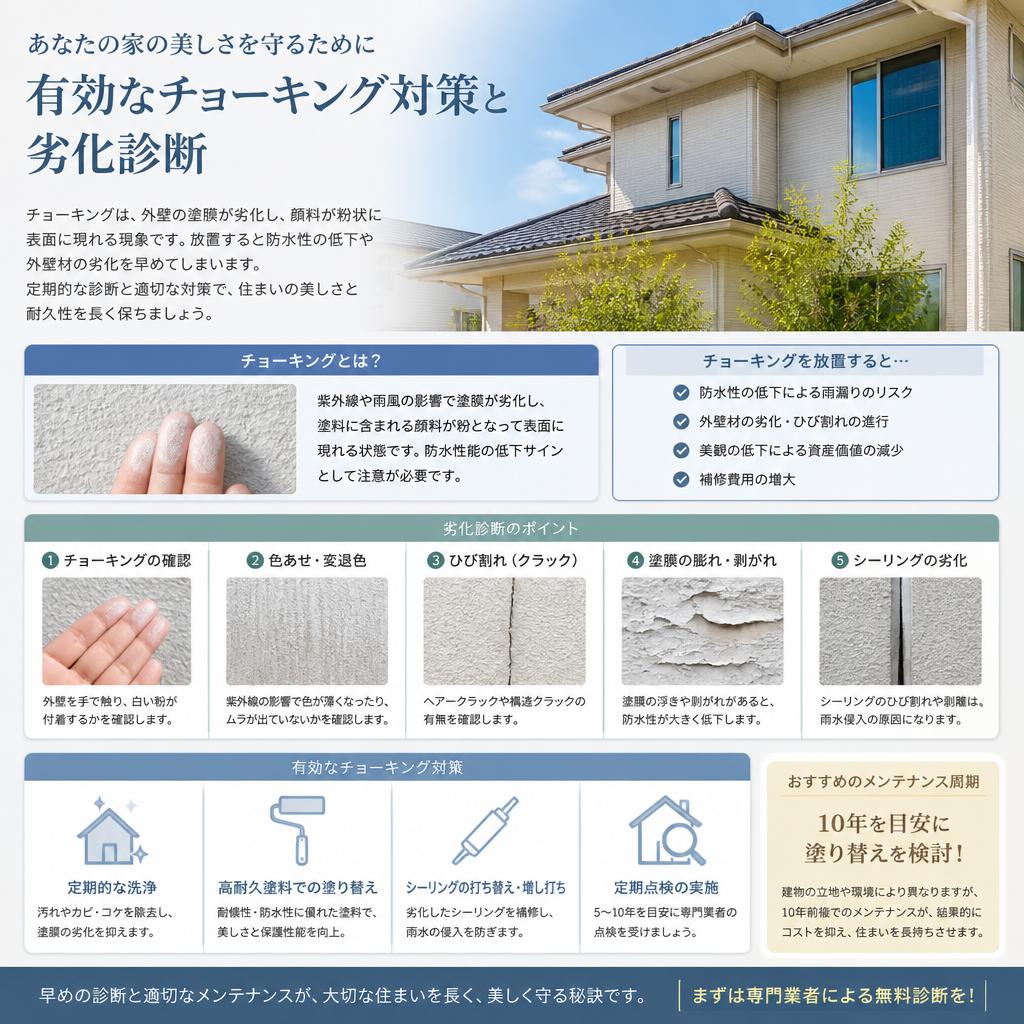 あなたの家の美しさを守るための有効なチョーキング対策と劣化診断